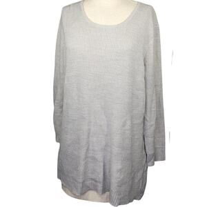 Gray Lace Up Back Sweater Size XL